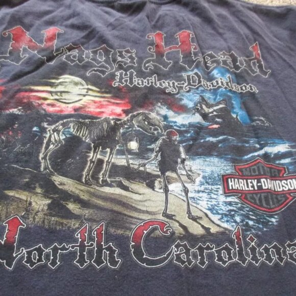 Harley Davidson Blue Short Sleeved Shirt, Size L, 100% Cotton, Nags Head - Picture 5 of 5